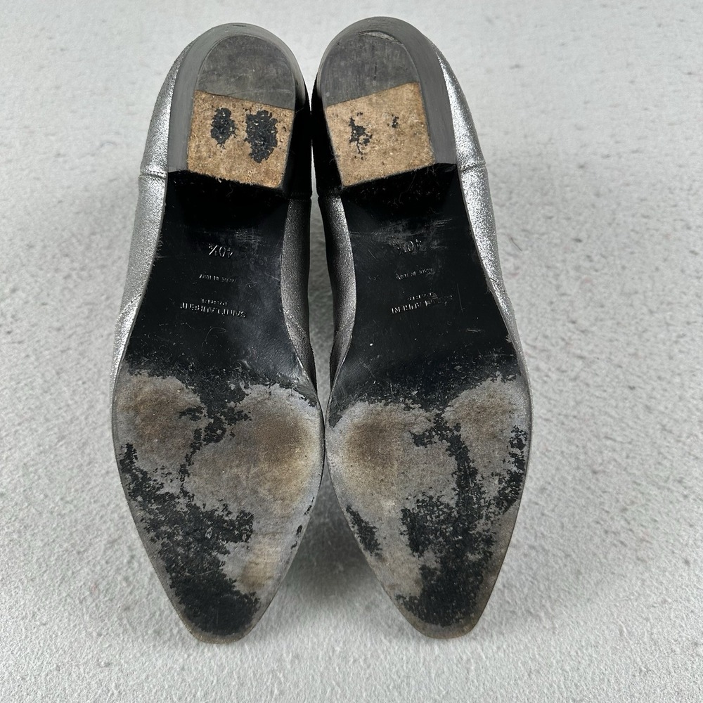 Saint Laurent Paris Silver Glitter Chelsea Heel Ankle Boots 40.5 EU - Picture 15 of 16